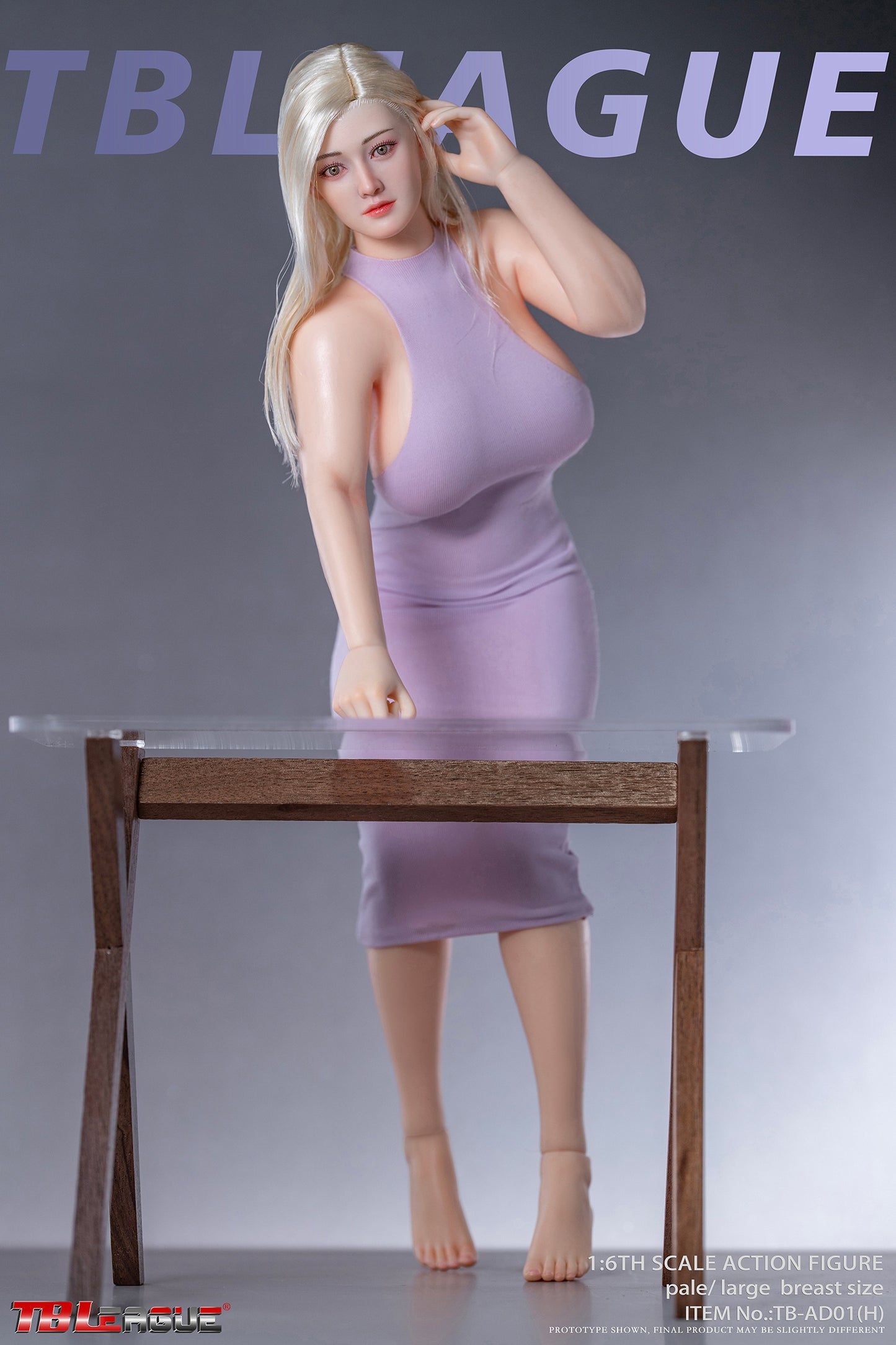 PRE ORDER – 1/6 CURVY SEAMLESS METAL SKELETON FEMALE BODY WITH HEAD SCULPT PALE TB-AD01H