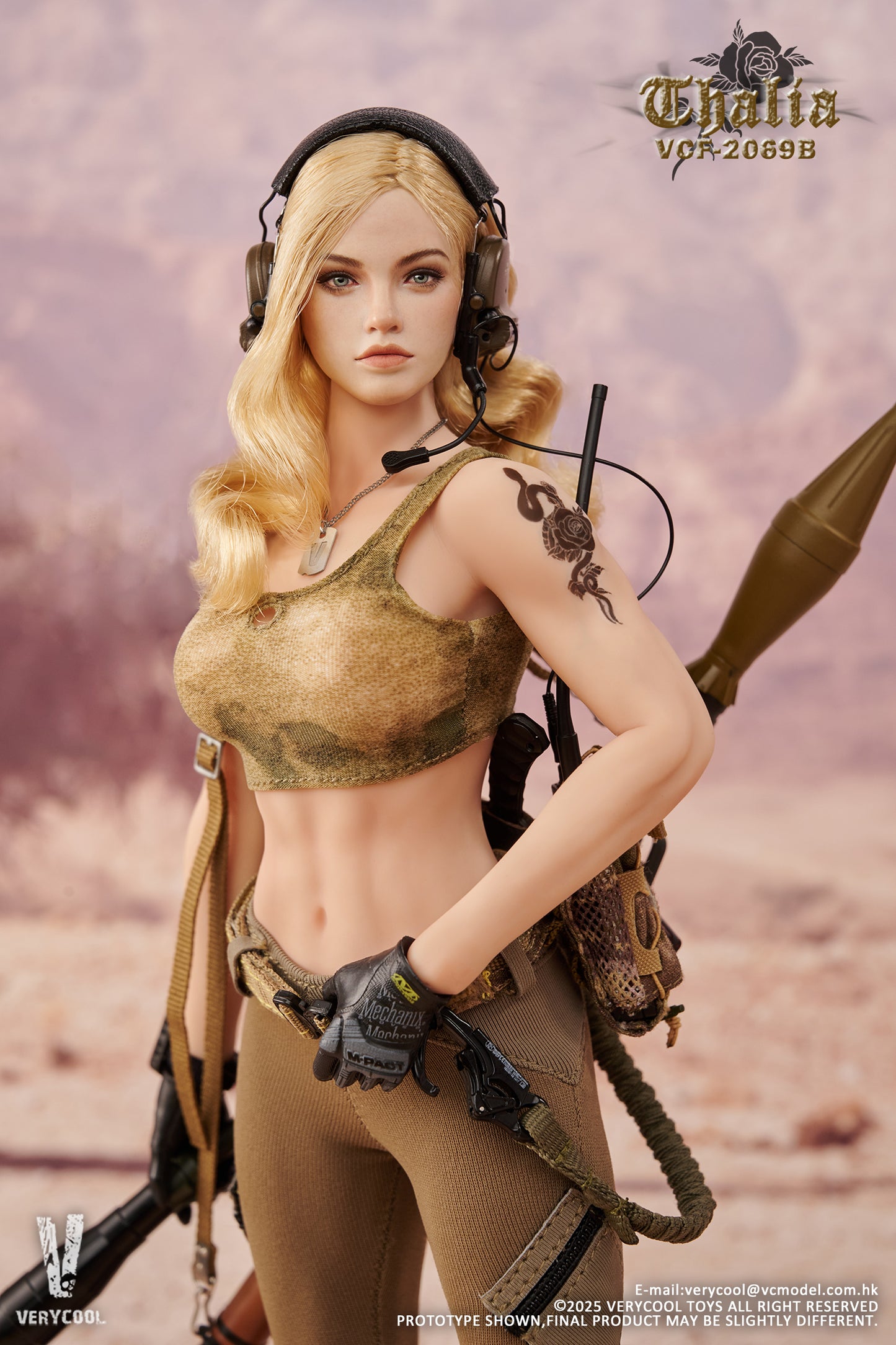 PRE ORDER – 1/6 DESERT FEMALE SOLDIER THALIA ACTION FIGURE BLONDE HAIR VER