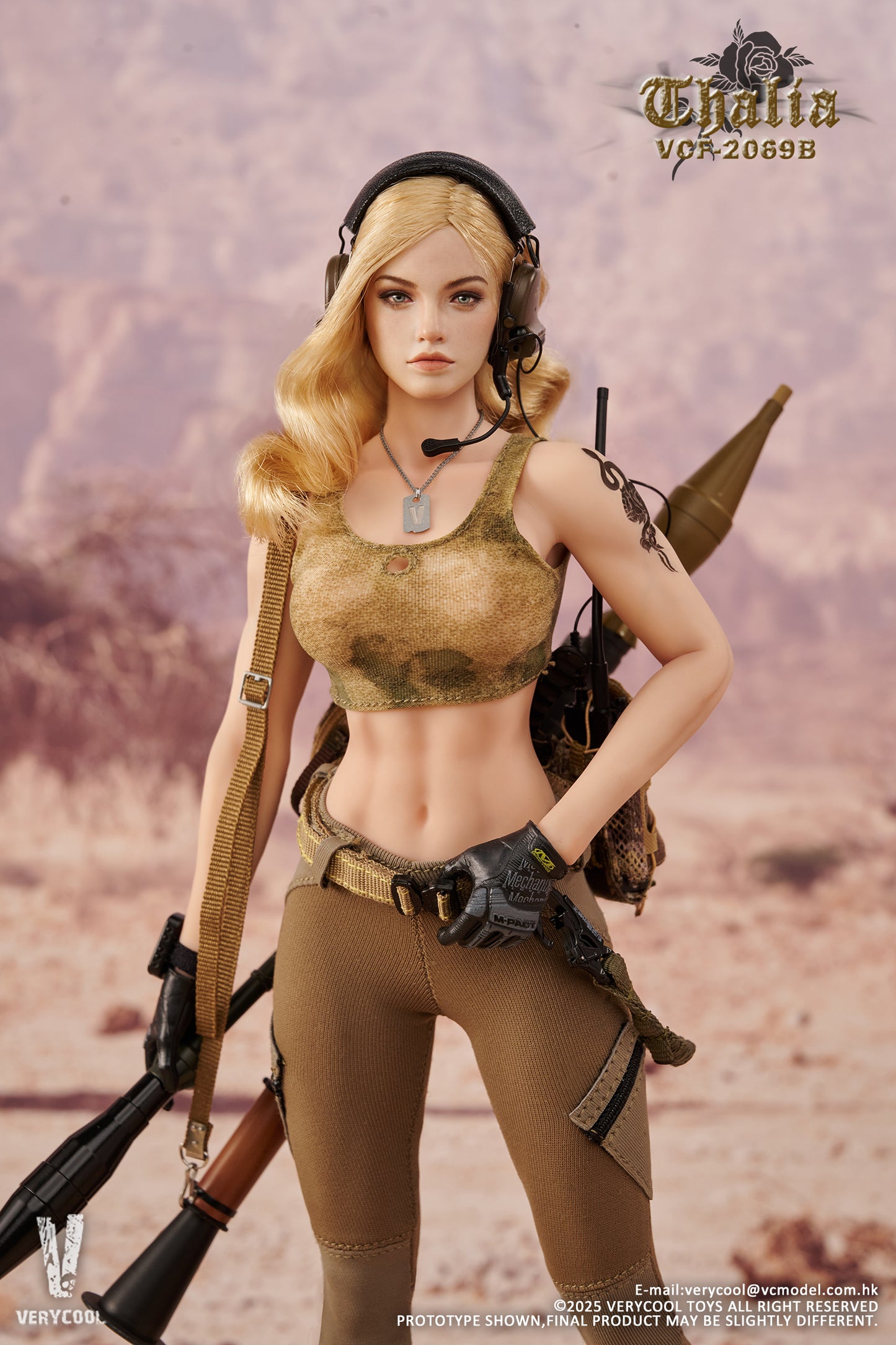 PRE ORDER – 1/6 DESERT FEMALE SOLDIER THALIA ACTION FIGURE BLONDE HAIR VER