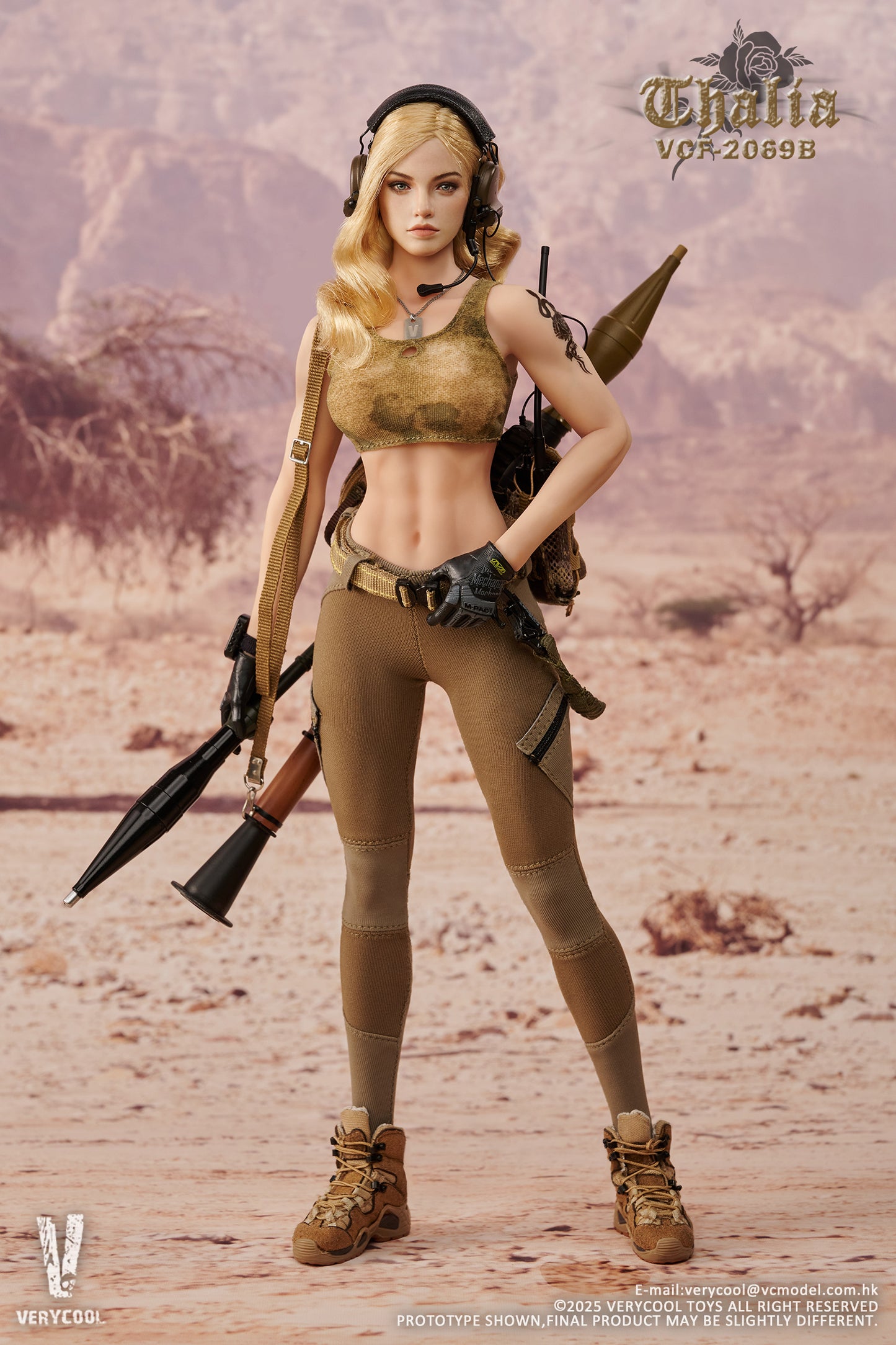 PRE ORDER – 1/6 DESERT FEMALE SOLDIER THALIA ACTION FIGURE BLONDE HAIR VER