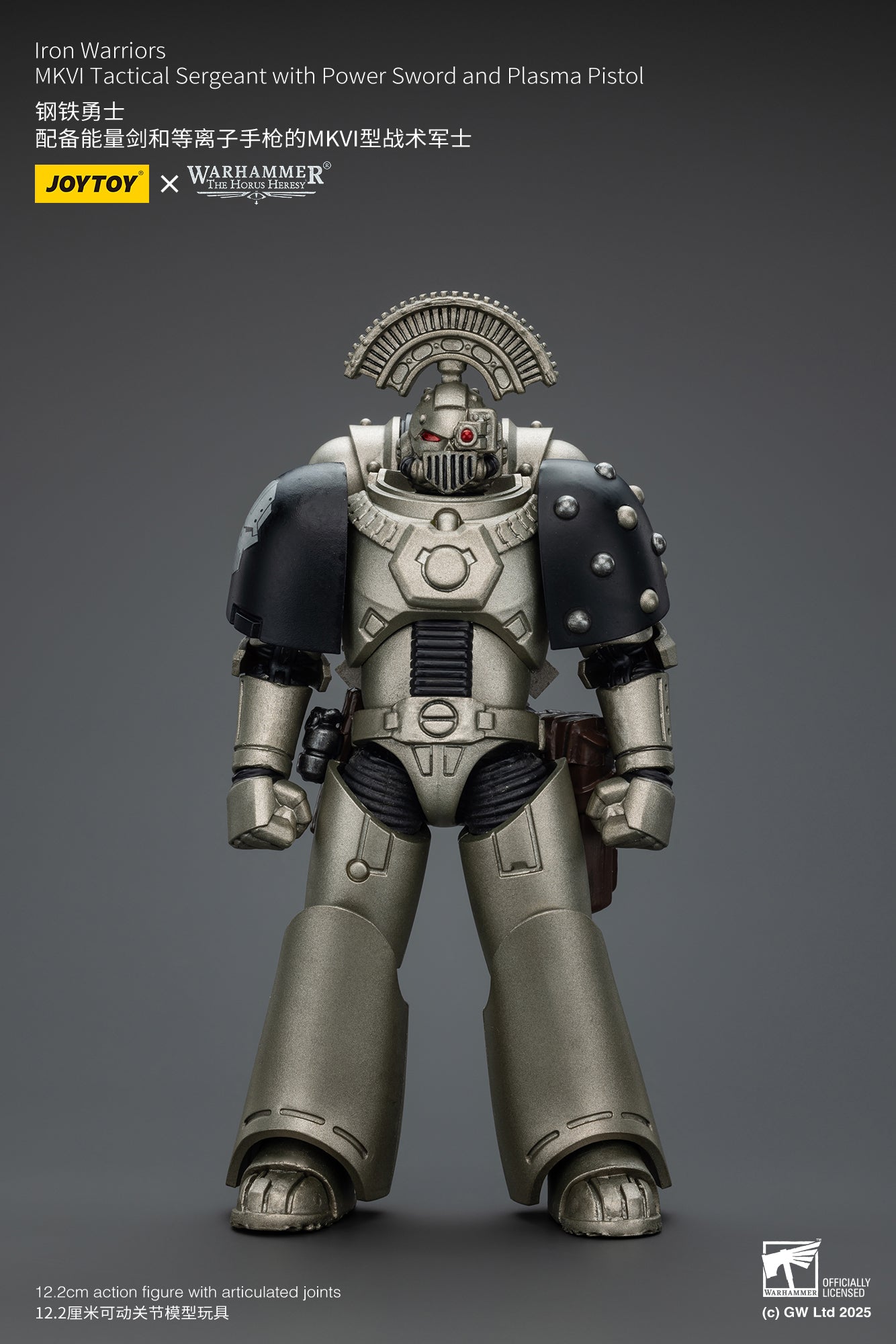 PRE ORDER – 1/18 JOYTOY IRON WARRIORS MKVI TACTICAL SERGEANT WITH POWER SWORD AND PLASMA PISTOL