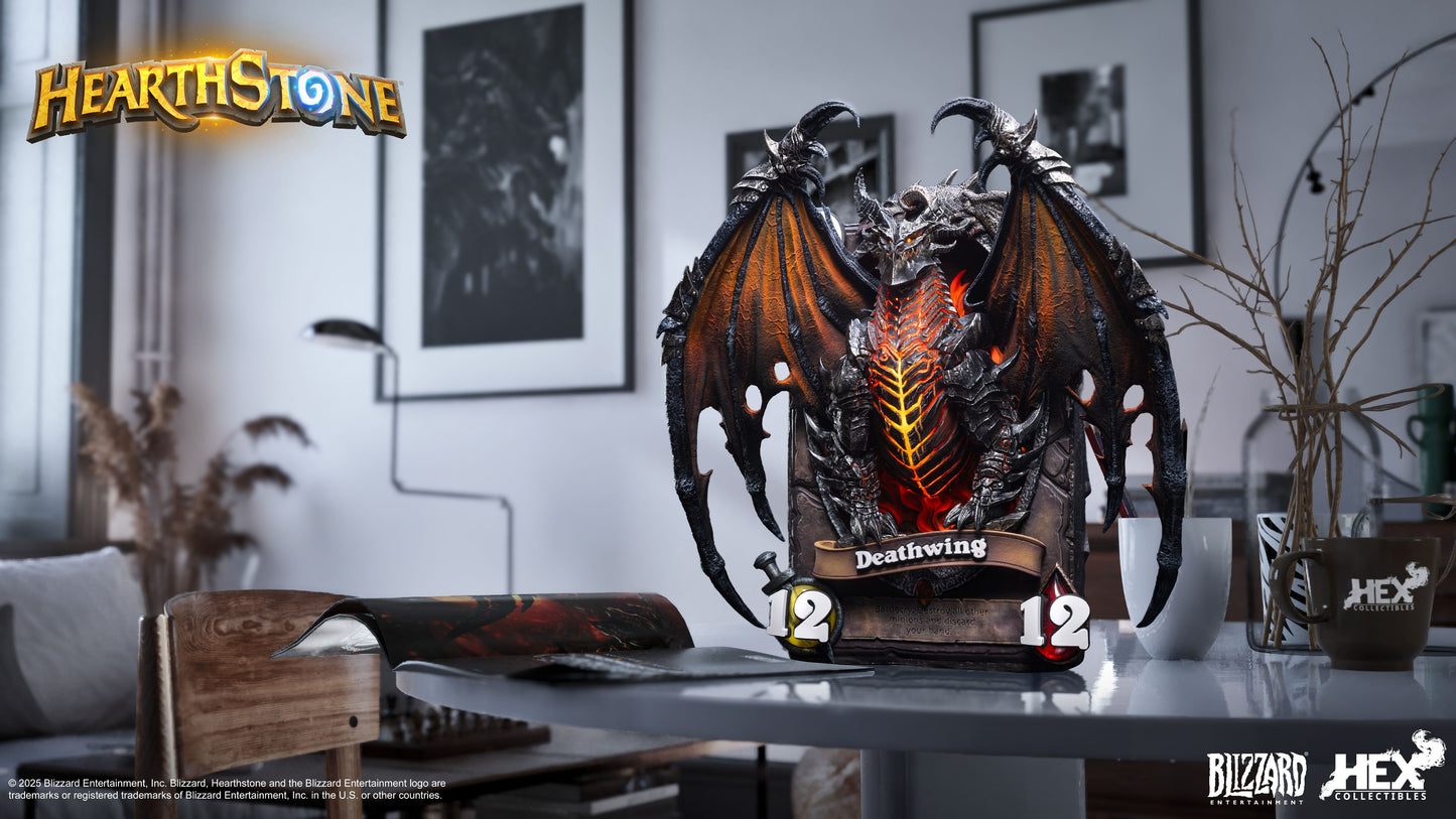 PRE ORDER – HEX COLLECTIBLES X BLIZZARD HEARTHSTONE DEATHWING CARD ART STATUE HEXFRAME05