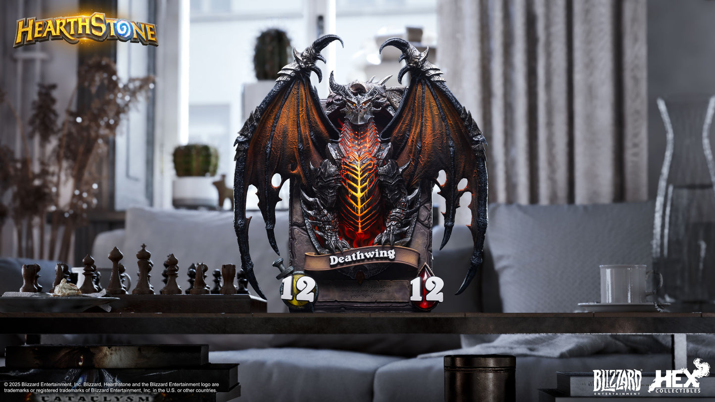 PRE ORDER – HEX COLLECTIBLES X BLIZZARD HEARTHSTONE DEATHWING CARD ART STATUE HEXFRAME05