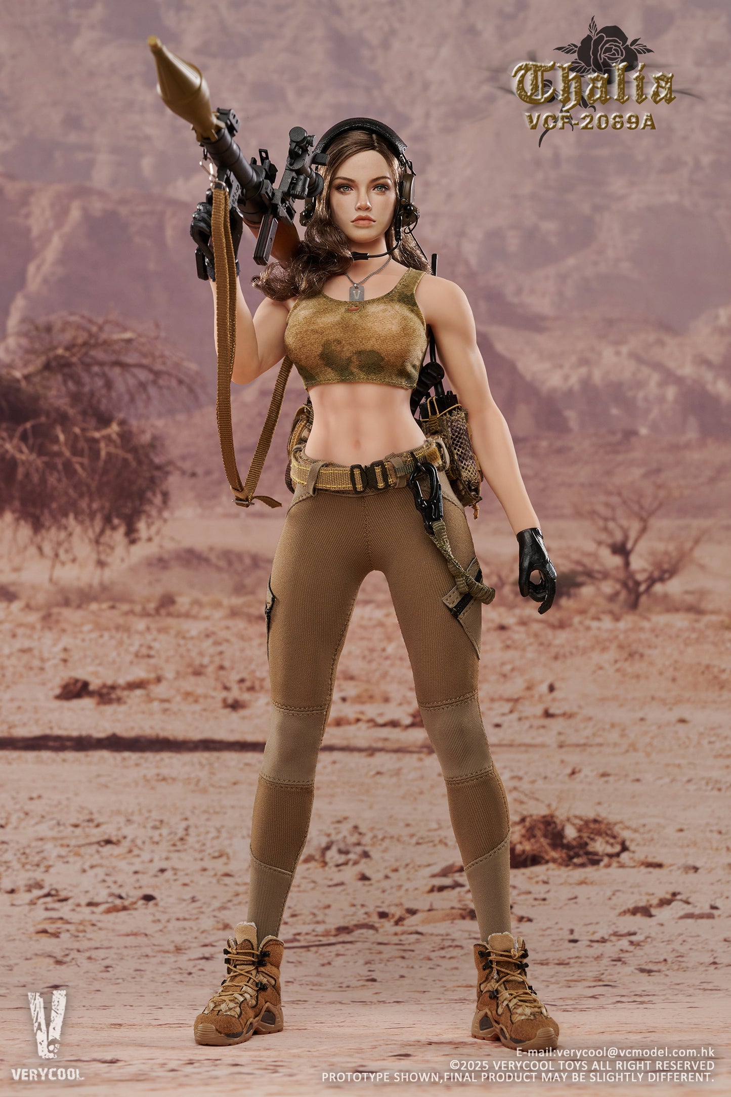 PRE ORDER – 1/6 DESERT FEMALE SOLDIER THALIA ACTION FIGURE BROWN HAIR VER