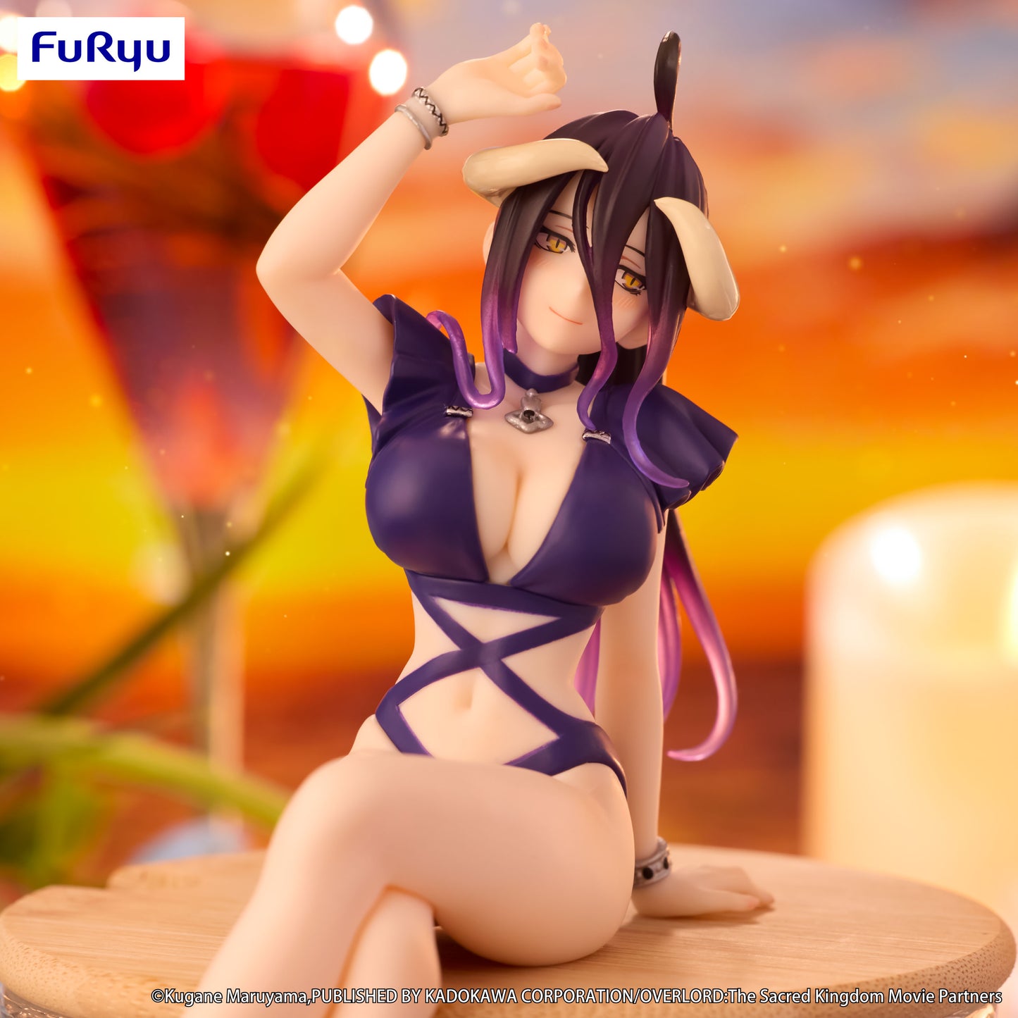 BACK ORDER – OVERLORD NOODLE STOPPER FIGURE - ALBEDO SWIMSUIT DARK PURPLE COLOR VER.
