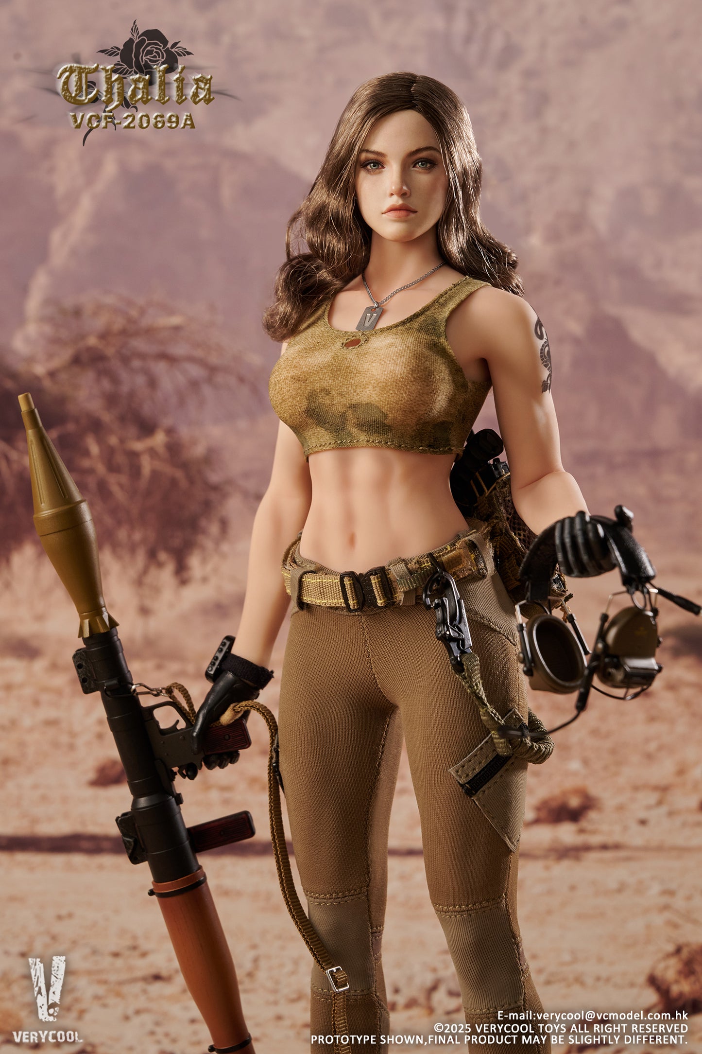 PRE ORDER – 1/6 DESERT FEMALE SOLDIER THALIA ACTION FIGURE BROWN HAIR VER
