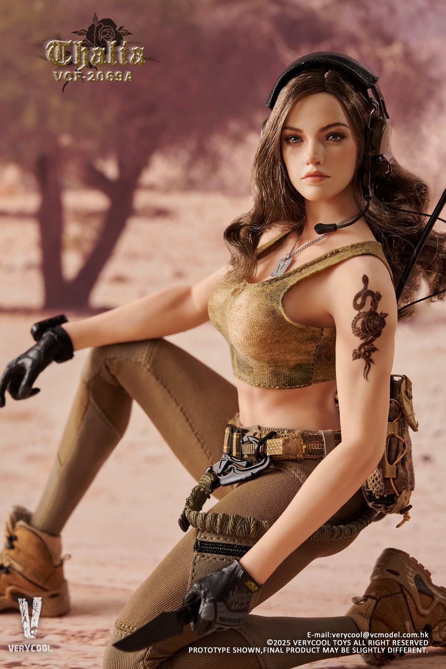 PRE ORDER – 1/6 DESERT FEMALE SOLDIER THALIA ACTION FIGURE BROWN HAIR VER