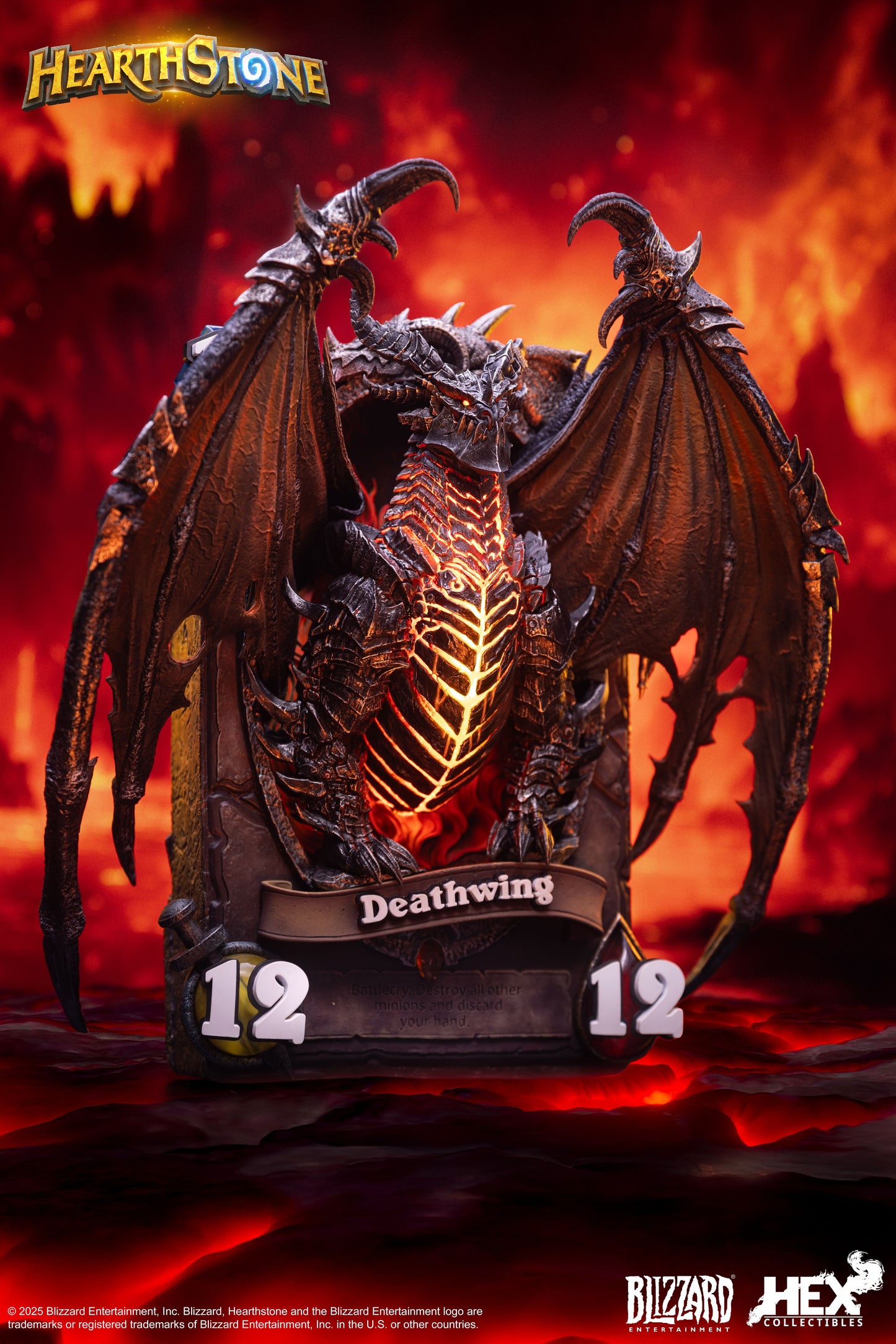 PRE ORDER – HEX COLLECTIBLES X BLIZZARD HEARTHSTONE DEATHWING CARD ART STATUE HEXFRAME05