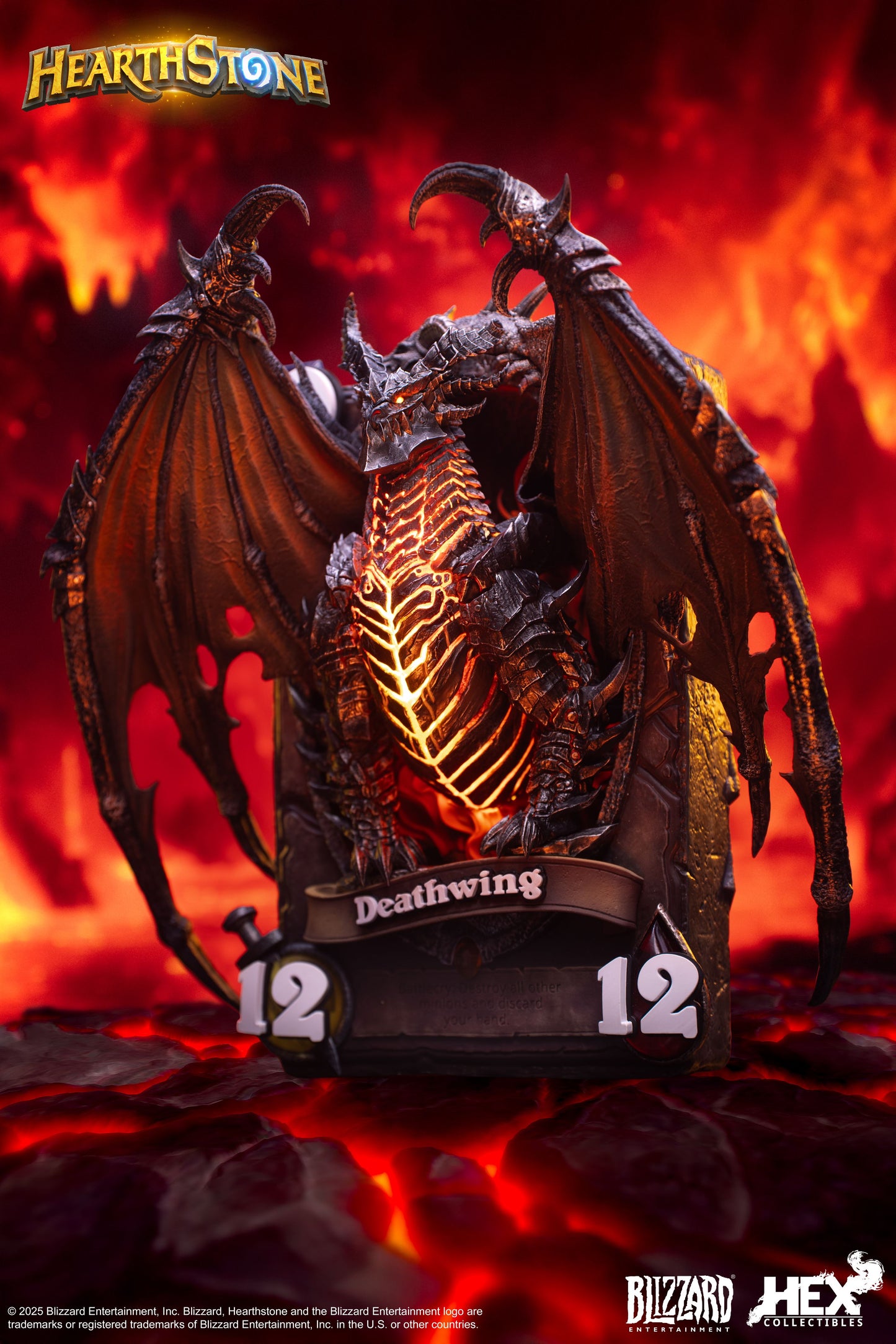 PRE ORDER – HEX COLLECTIBLES X BLIZZARD HEARTHSTONE DEATHWING CARD ART STATUE HEXFRAME05