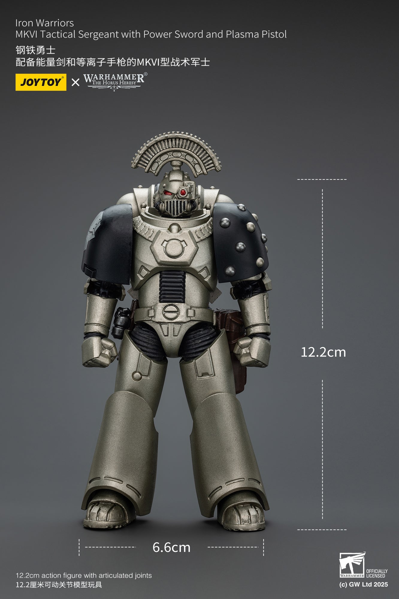 PRE ORDER – 1/18 JOYTOY IRON WARRIORS MKVI TACTICAL SERGEANT WITH POWER SWORD AND PLASMA PISTOL