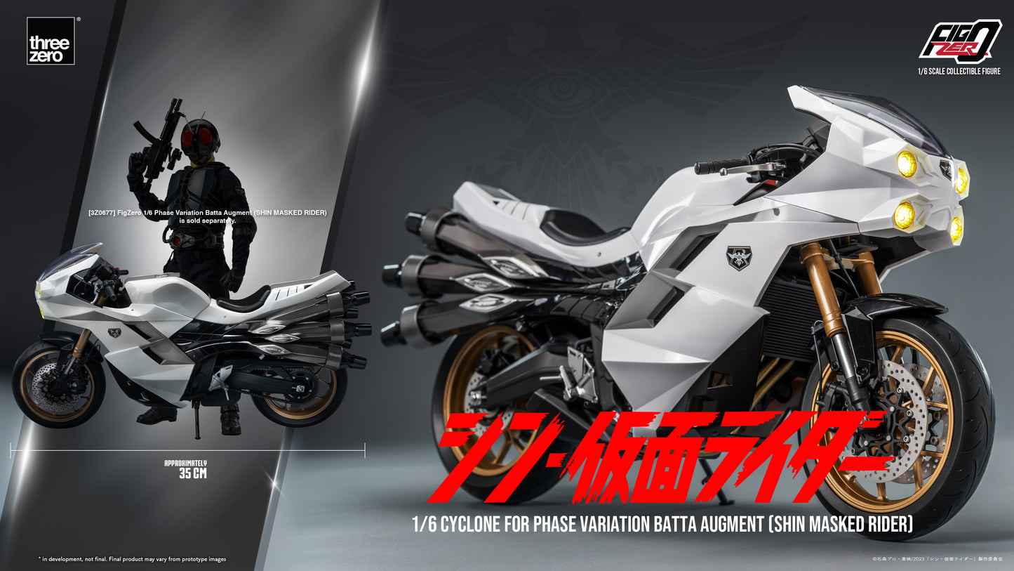 PRE ORDER – 1/6 THREEZERO 3Z0679 INFO: FIGZERO CYCLONE FOR PHASE VARIATION BATTA AUGMENT - SHIN MASKED RIDER