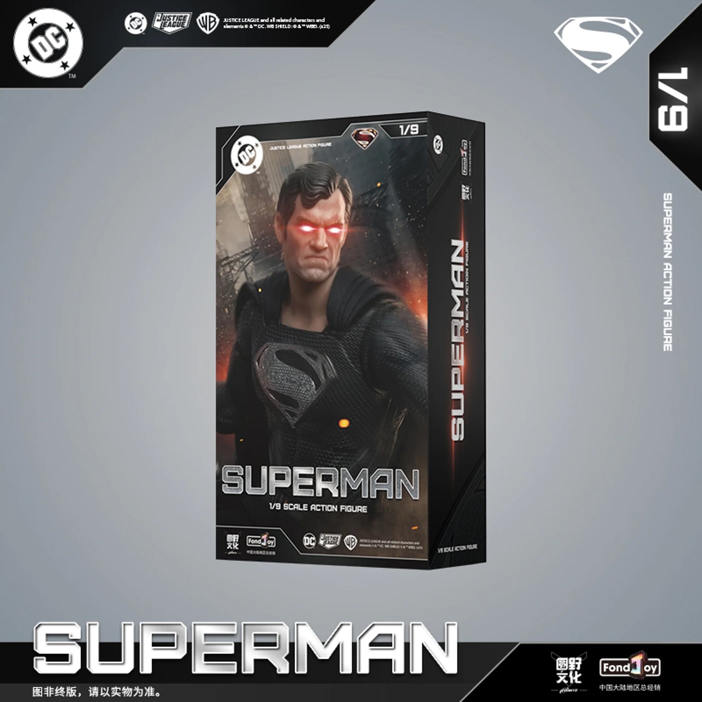 PRE ORDER – 1/9 FONDJOY DC1026 DC ACITON FIGURE BLACK SUPERMAN 2.0