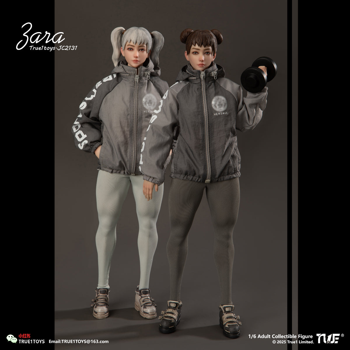 PRE ORDER – 1/6 SPORTY GIRL ACTION FIGURE JC2131 : ZARA GREY HAIR VERSION