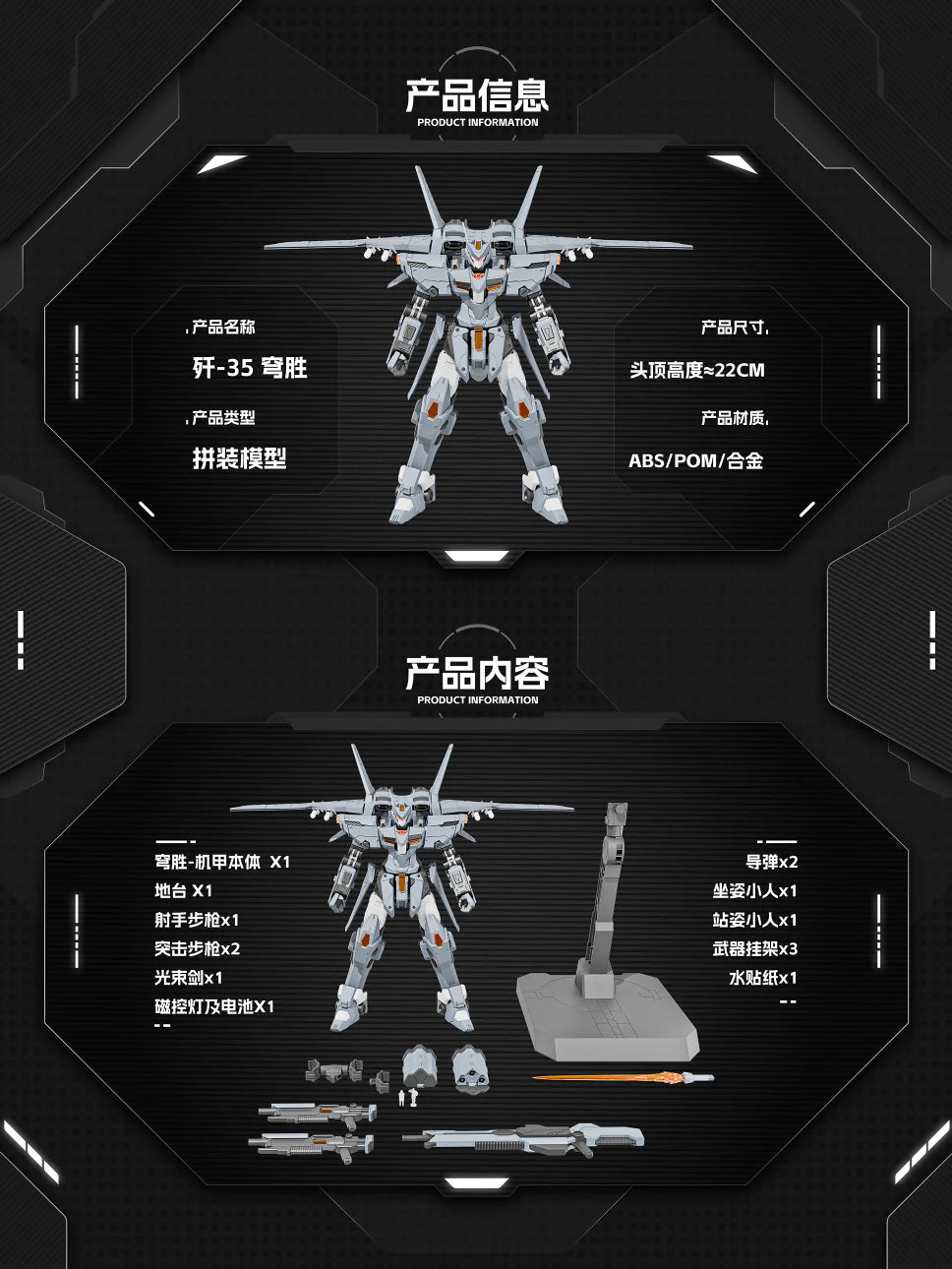 BACK ORDER – 1/100 XIWANSHE X YUENYE J-35 QIONG SHENG - DUAL CHANGER MODEL KIT