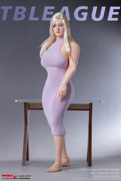 PRE ORDER – 1/6 CURVY SEAMLESS METAL SKELETON FEMALE BODY WITHOUT HEAD SCULPT PALE TB-AD01