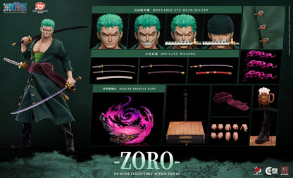 PRE ORDER – PIXEL POSES | COSMIC CREATIONS × JIMEI PALACE 1/6 ONE PIECE RORONOA ZORO ACTION FIGURE OVERSEAS VERSION PP-200595 DELUXE EDITION