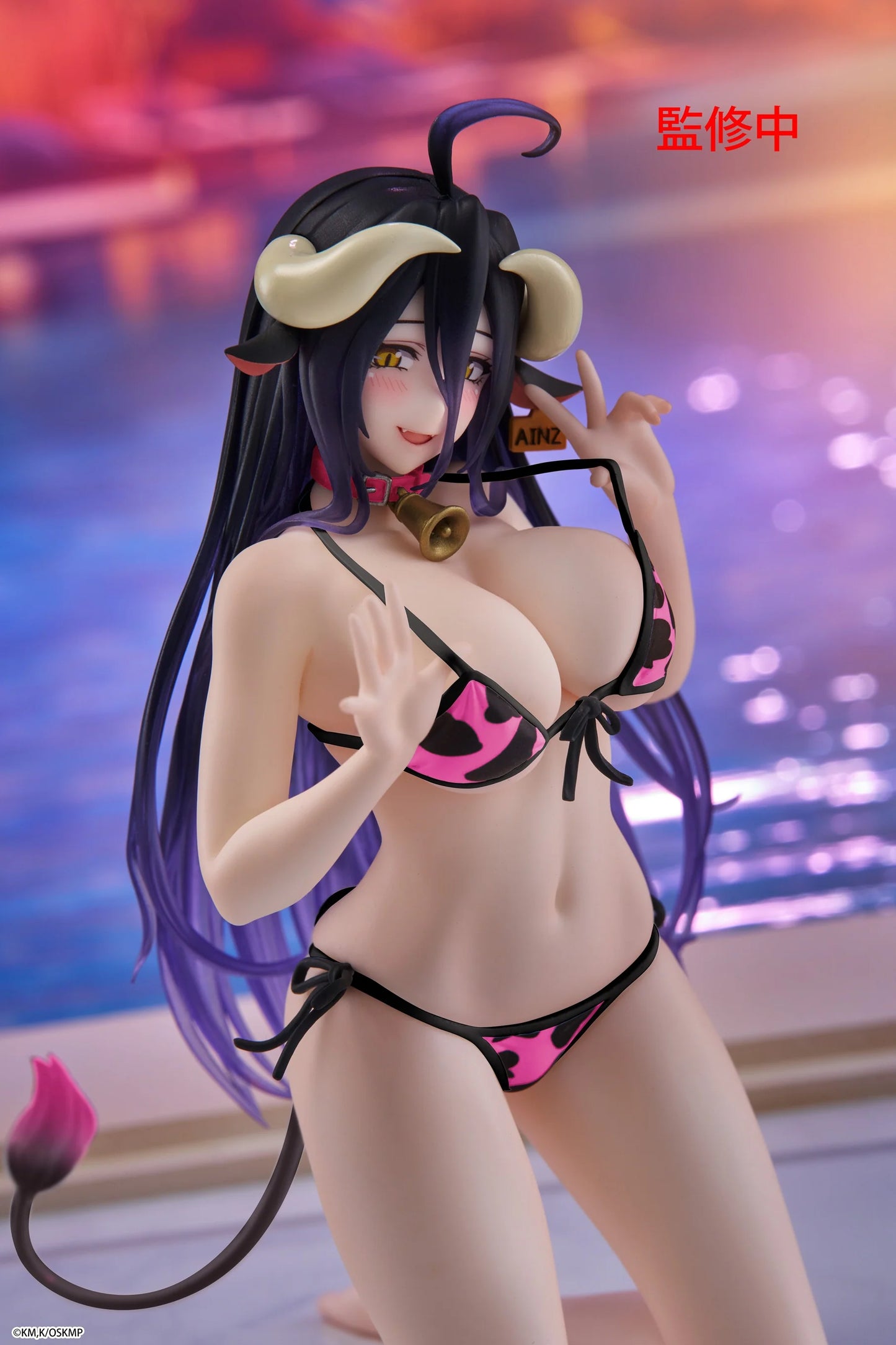 PRE ORDER – OVERLORD DESKTOP CUTE FIGURE - ALBEDO ( COW-PRINT SWIMSUIT VER. ) RENEWAL
