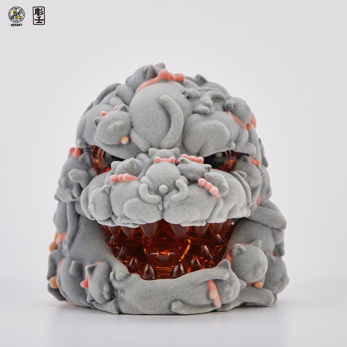 PRE ORDER – HUNDRED CATS RED FLAME MINI FORTUNE HEAD SCULPTURE FLOCKED