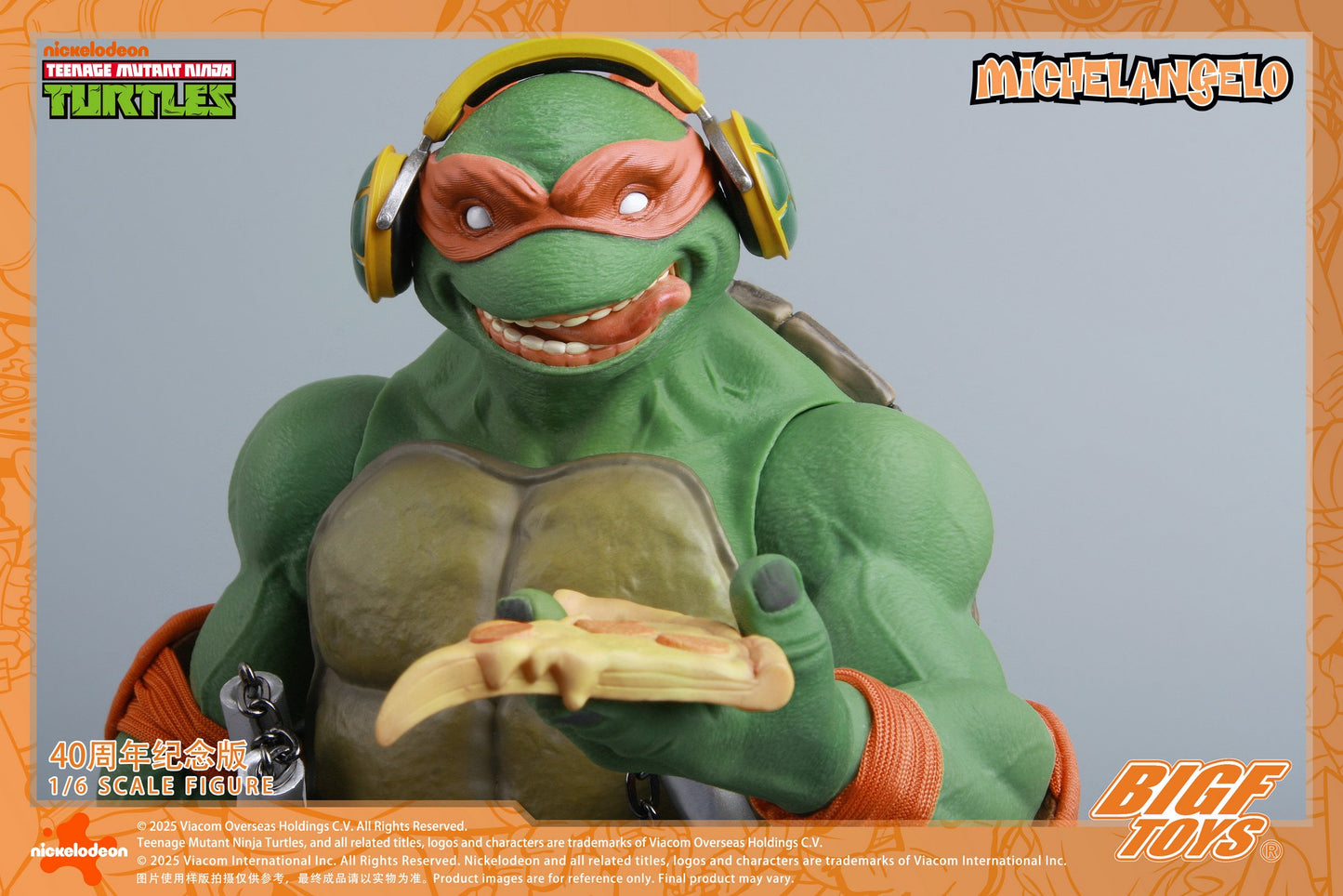 PRE ORDER – 1/6 TMNT MICHELANGELO 40TH ANNIVERSARY ACTION FIGURE BIGF-004