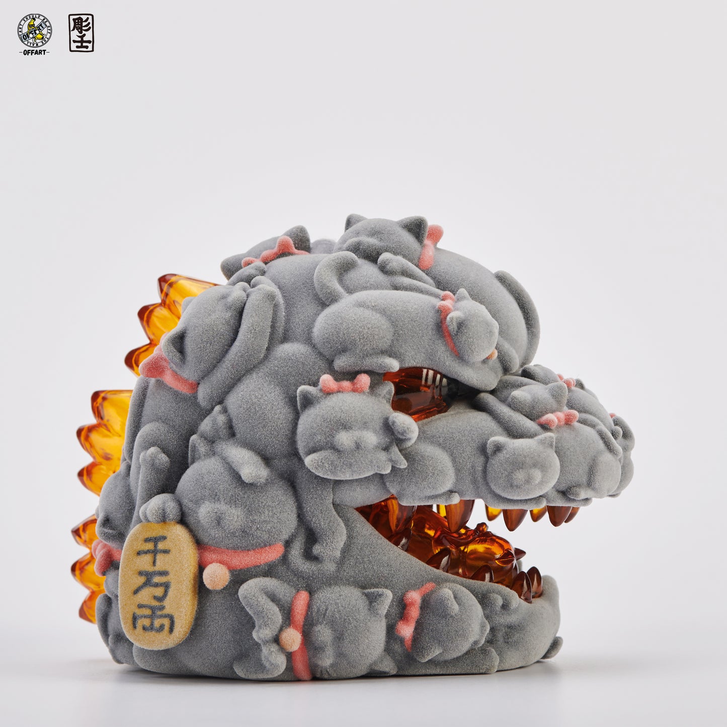 PRE ORDER – HUNDRED CATS RED FLAME MINI FORTUNE HEAD SCULPTURE FLOCKED