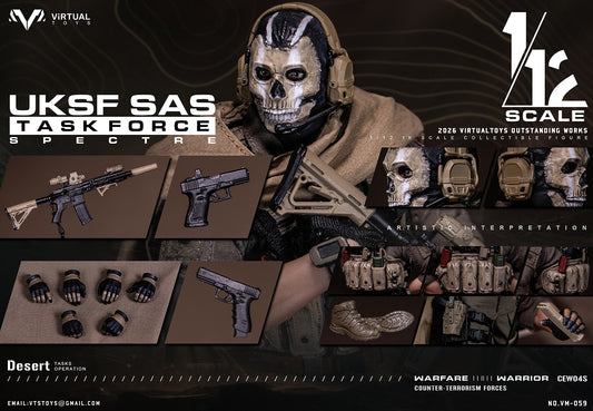 PRE ORDER – 1/12 VTSTOYS UK SAS TASK FORCE ACTION FIGURE NO.VM059