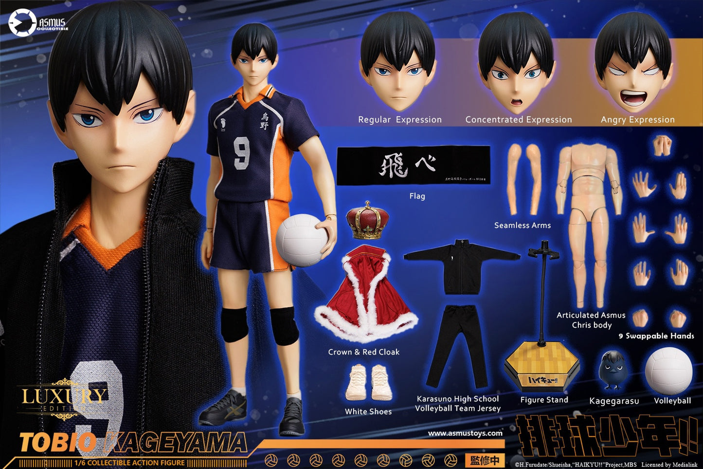 PRE ORDER – 1/6 HAIKYUU!! TOBIO KAGEYAMA LUXURY EDITION HQ02LUX