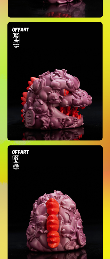 PRE ORDER – OFFART X HORIREN 12CM HUNDRED CATS GUREN RED FLAME THERMO MINI BUST - PURPLE FLAME FUSION