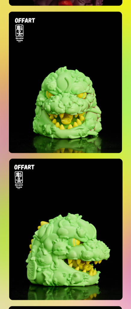 PRE ORDER – OFFART X HORIREN 12CM HUNDRED CATS GUREN RED FLAME THERMO MINI BUST - PURPLE FLAME FUSION