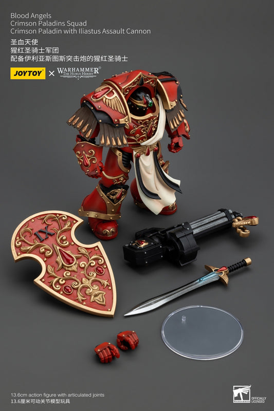 PRE ORDER – 1/18 JOYTOY BLOOD ANGELS - CRIMSON PALADINS SQUAD CRIMSON - PALADIN WITH ILIASTUS ASSAULT CANNON JT00294