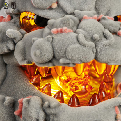 PRE ORDER – HUNDRED CATS RED FLAME MINI FORTUNE HEAD SCULPTURE FLOCKED