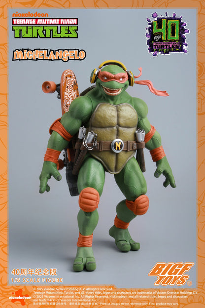 PRE ORDER – 1/6 TMNT MICHELANGELO 40TH ANNIVERSARY ACTION FIGURE BIGF-004