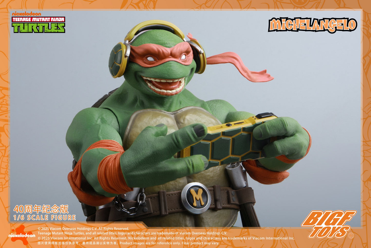 PRE ORDER – 1/6 TMNT MICHELANGELO 40TH ANNIVERSARY ACTION FIGURE BIGF-004