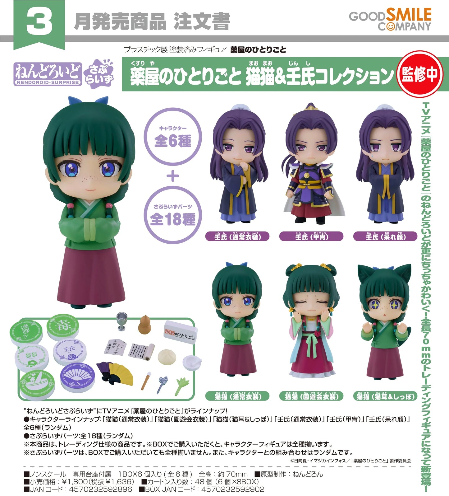 PRE ORDER – NENDOROID SURPRISE THE APOTHECARY DIARIES: MAOMAO & JINSHI COLLECTION (BOX OF 6)