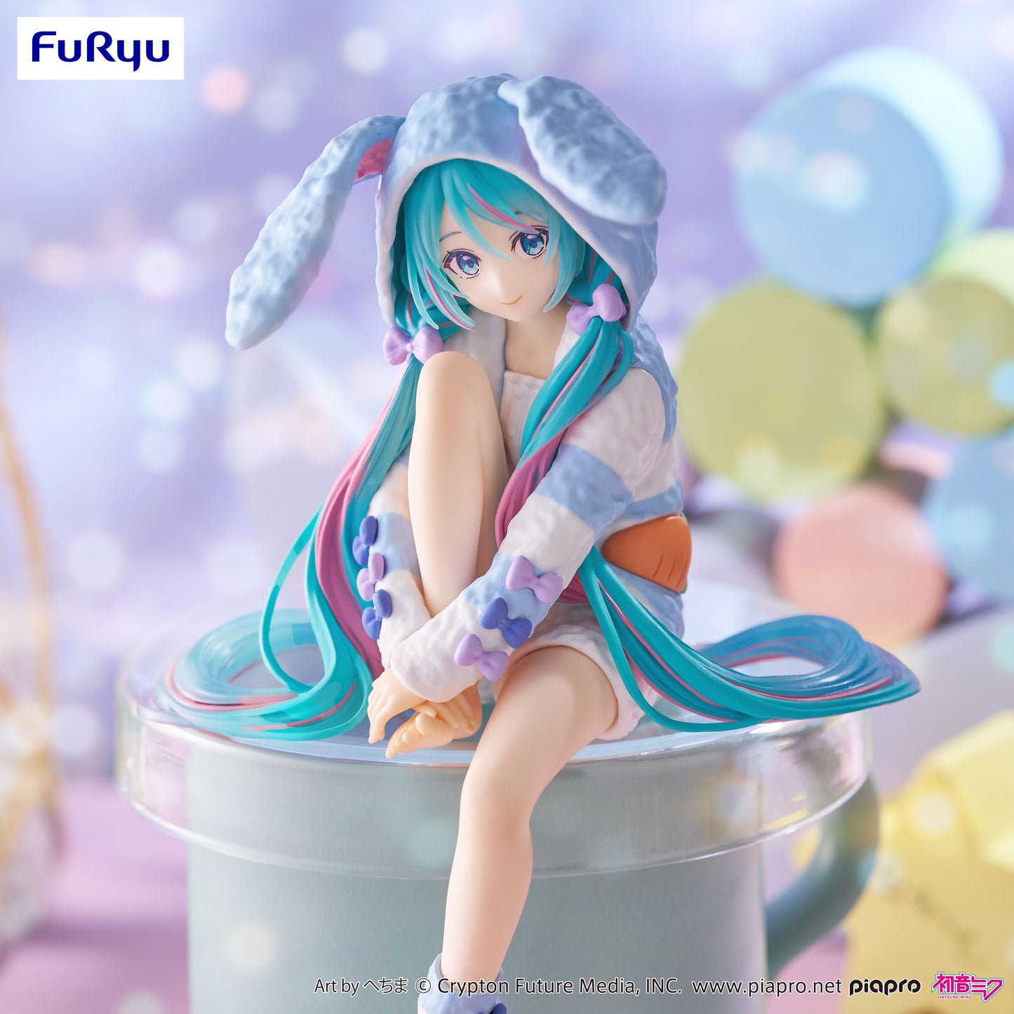 BACK ORDER – HATSUNE MIKU NOODLE STOPPER FIGURE - RABBIT EAR HOOD PAJAMA BLUE COLOR VER.