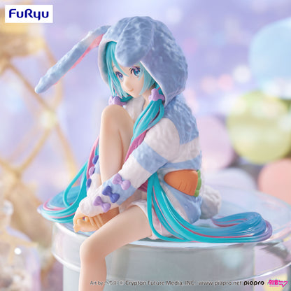 BACK ORDER – HATSUNE MIKU NOODLE STOPPER FIGURE - RABBIT EAR HOOD PAJAMA BLUE COLOR VER.