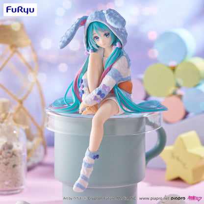 BACK ORDER – HATSUNE MIKU NOODLE STOPPER FIGURE - RABBIT EAR HOOD PAJAMA BLUE COLOR VER.