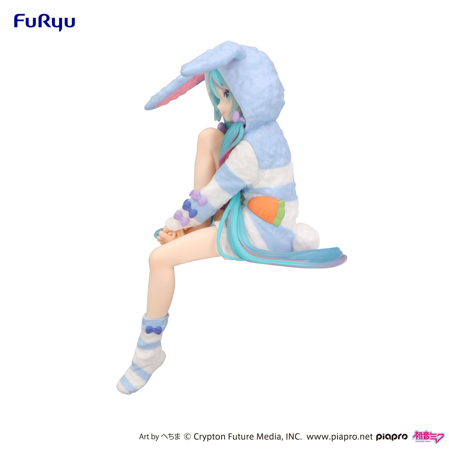 BACK ORDER – HATSUNE MIKU NOODLE STOPPER FIGURE - RABBIT EAR HOOD PAJAMA BLUE COLOR VER.