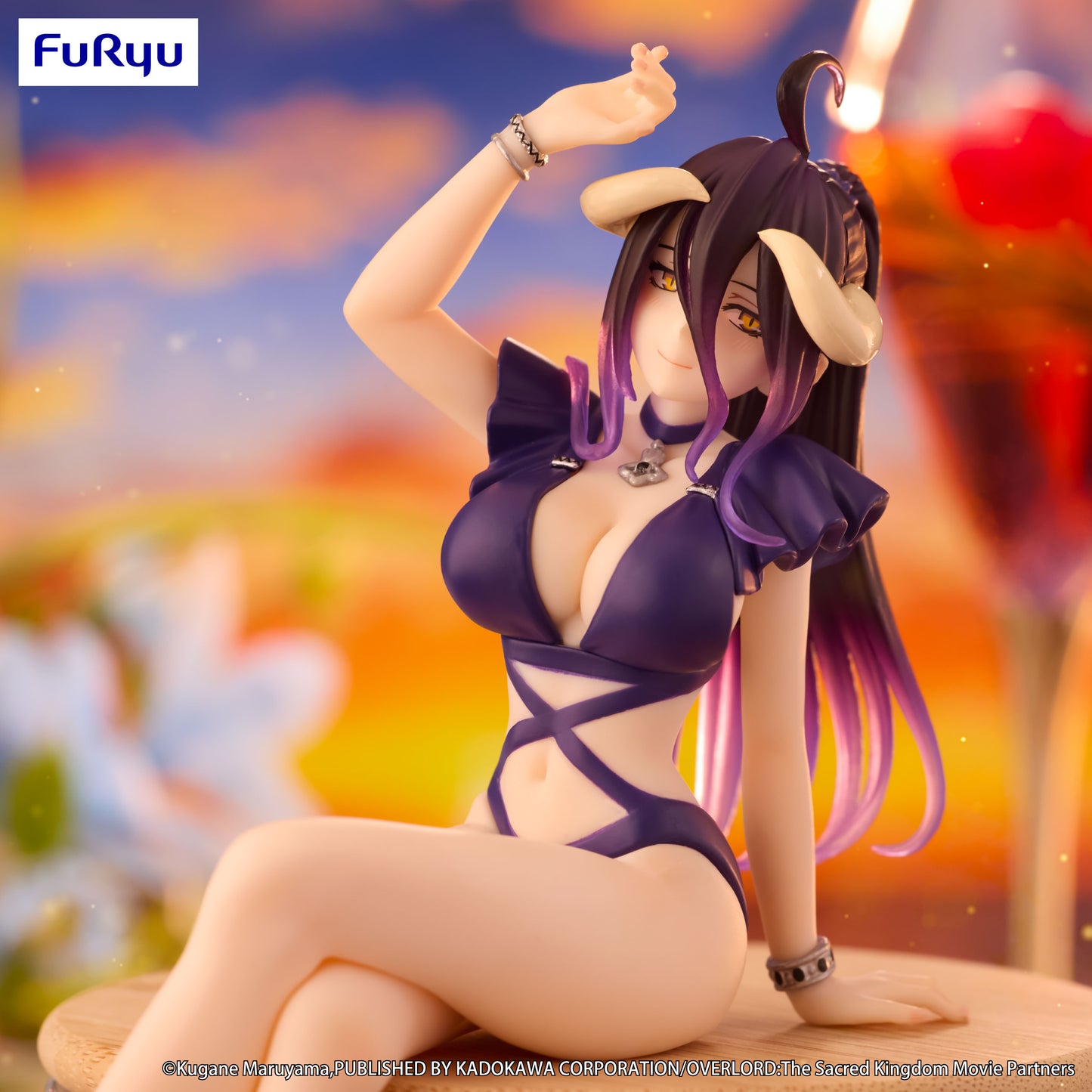BACK ORDER – OVERLORD NOODLE STOPPER FIGURE - ALBEDO SWIMSUIT DARK PURPLE COLOR VER.