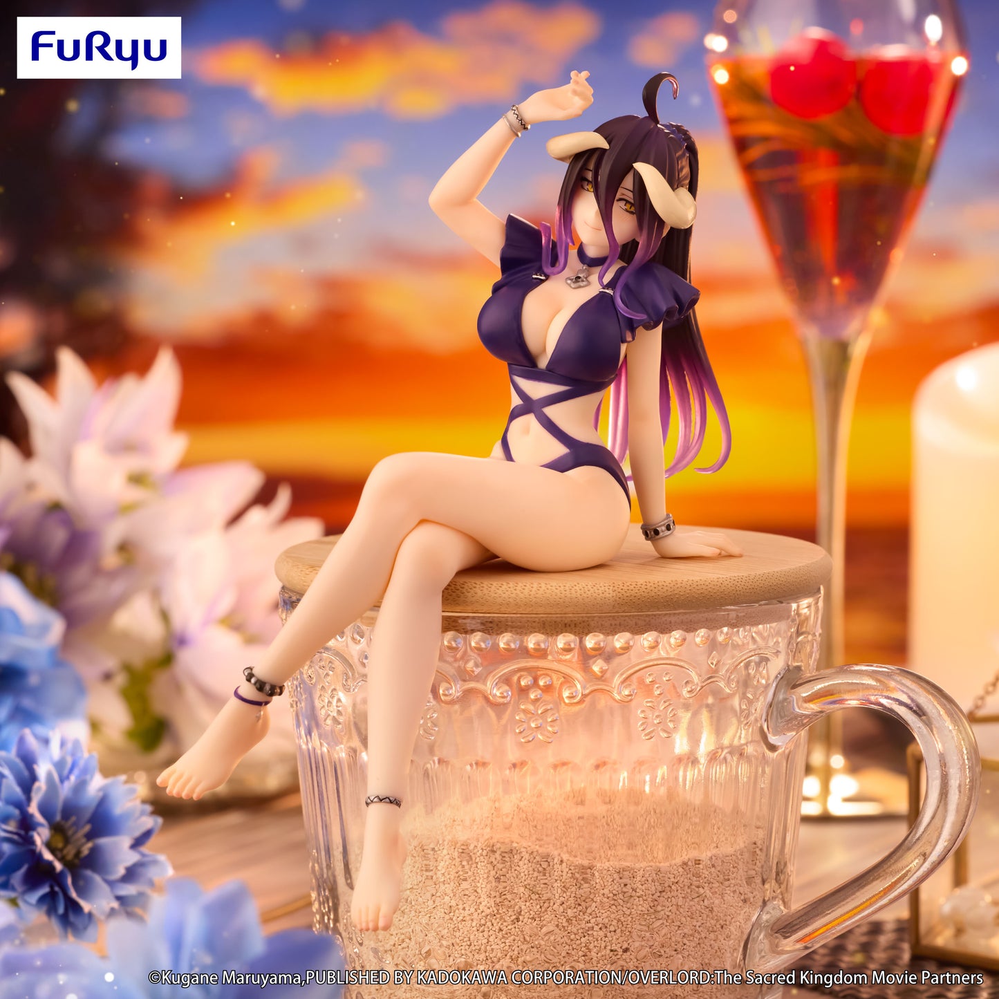 BACK ORDER – OVERLORD NOODLE STOPPER FIGURE - ALBEDO SWIMSUIT DARK PURPLE COLOR VER.