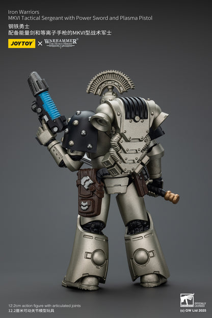 PRE ORDER – 1/18 JOYTOY IRON WARRIORS MKVI TACTICAL SERGEANT WITH POWER SWORD AND PLASMA PISTOL