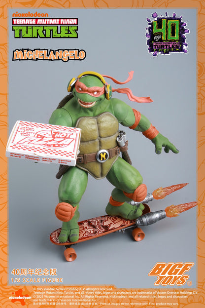 PRE ORDER – 1/6 TMNT MICHELANGELO 40TH ANNIVERSARY ACTION FIGURE BIGF-004