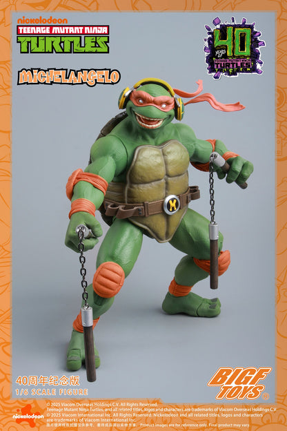 PRE ORDER – 1/6 TMNT MICHELANGELO 40TH ANNIVERSARY ACTION FIGURE BIGF-004