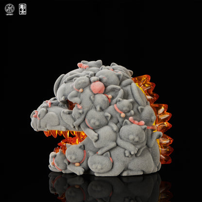 PRE ORDER – HUNDRED CATS RED FLAME MINI FORTUNE HEAD SCULPTURE FLOCKED