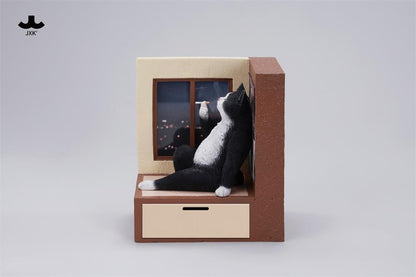 PRE ORDER – JXK317C PHILOSOPHER CAT AT THE WINDOWSILL