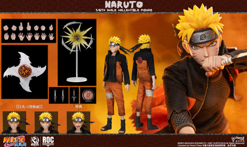 PRE ORDER – ROCKETTOYS ROC-012 1/6 OFFICIALLY LICENSED CHINESE VERSION: NARUTO SHIPPUDEN - UZUMAKI NARUTO BATTLE DAMAGED VER.