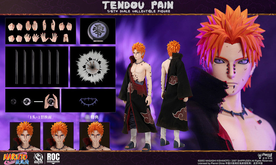 PRE ORDER – ROCKETTOYS ROC-014 1/6 OFFICIALLY LICENSED CHINESE VERSION: NARUTO SHIPPUDEN - PAIN (TENDO) BATTLE DAMAGED VER.