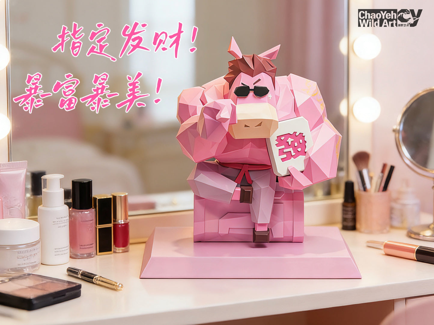 PRE ORDER – CHAOYEH WILD ART 16CM DIVINE HORSE WEALTH PINK CY004