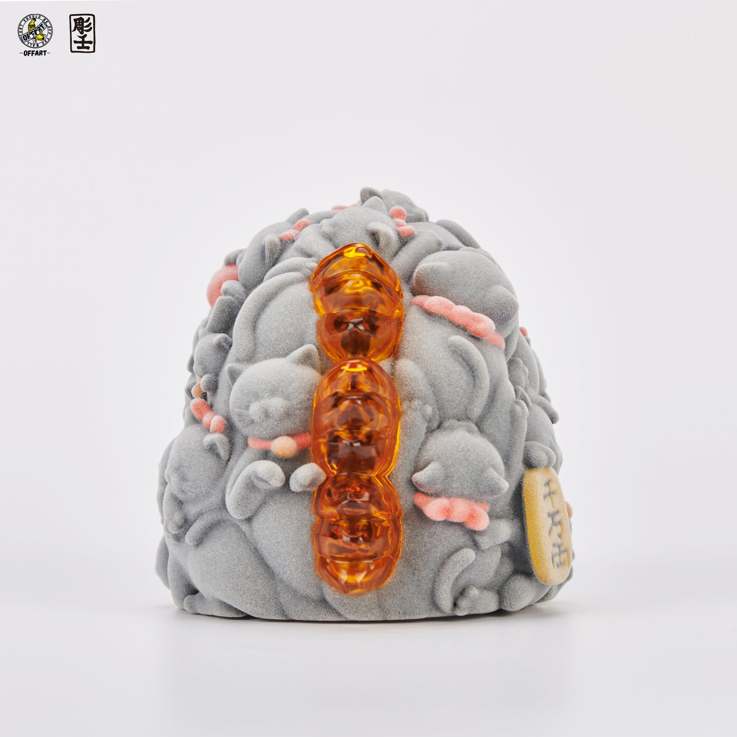 PRE ORDER – HUNDRED CATS RED FLAME MINI FORTUNE HEAD SCULPTURE FLOCKED