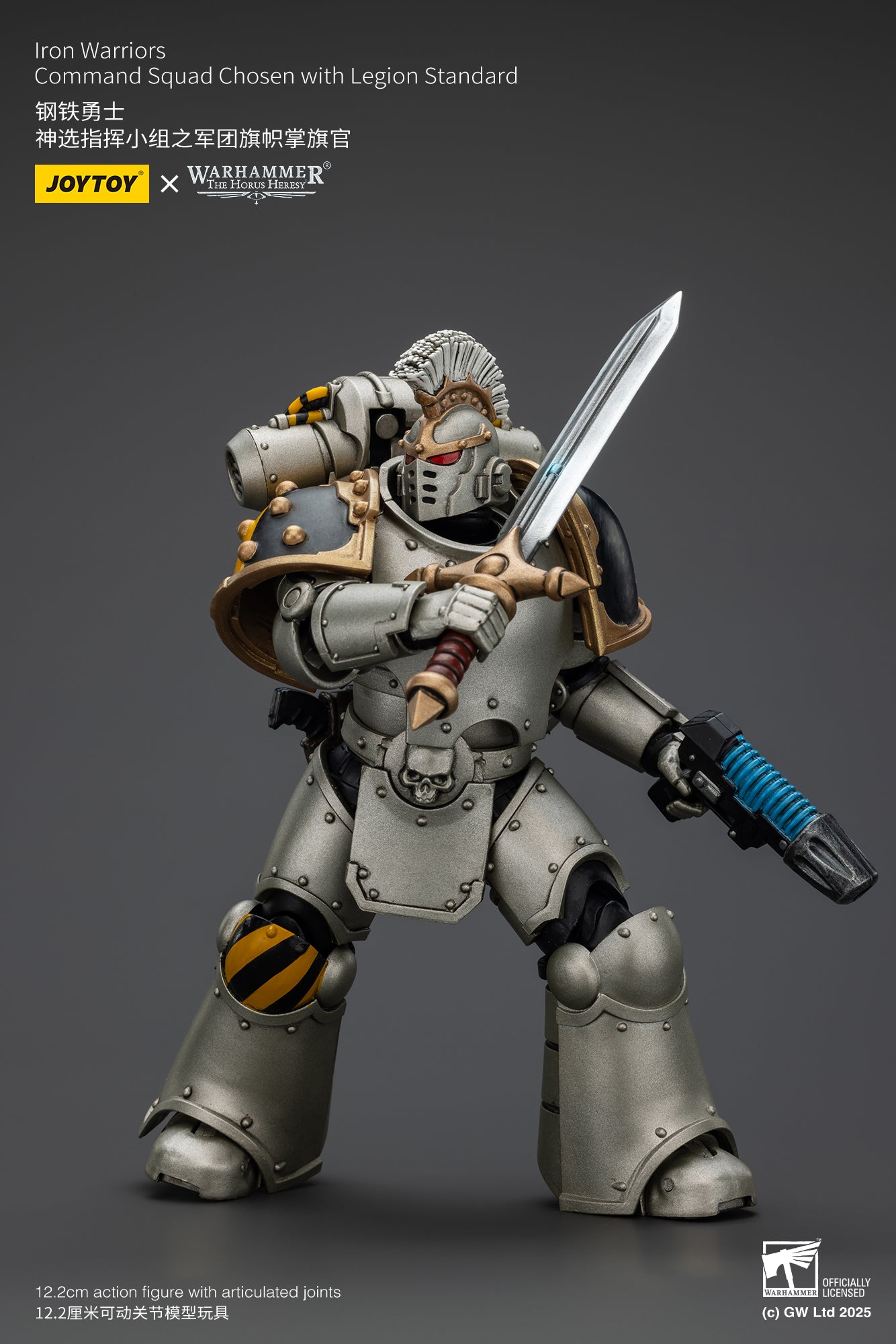 PRE ORDER – 1/18 JOYTOY IRON WARRIORS COMMAND SQUAD CHOSEN WITH LEGION STANDARD