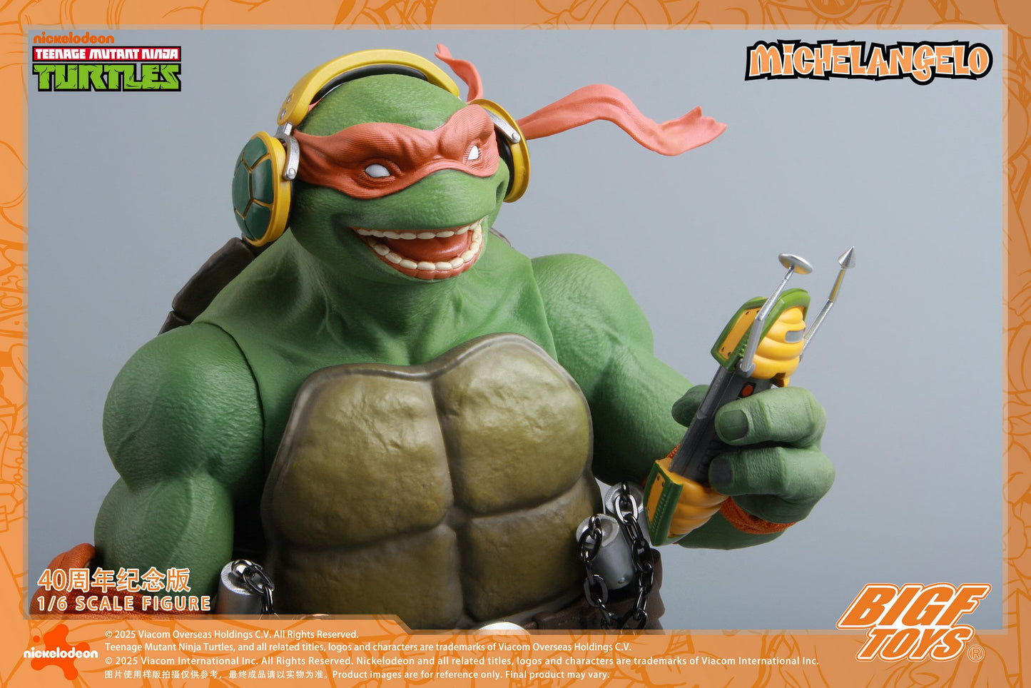 PRE ORDER – 1/6 TMNT MICHELANGELO 40TH ANNIVERSARY ACTION FIGURE BIGF-004